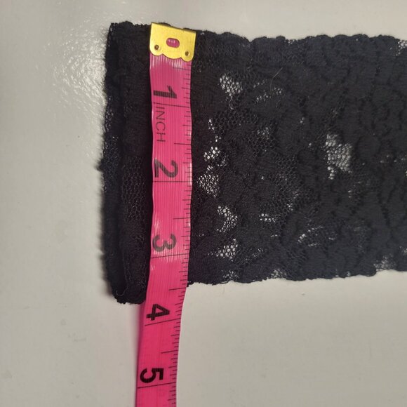 Black Lace Mesh See Through Top Long Sleeve Lace Blouse Size S/M - Picture 11 of 13